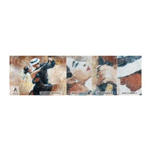 Mostră tapet Premium Canvas - A la Rudolf Valentino - Abstracția, Dans, Tango - 100x30 cm