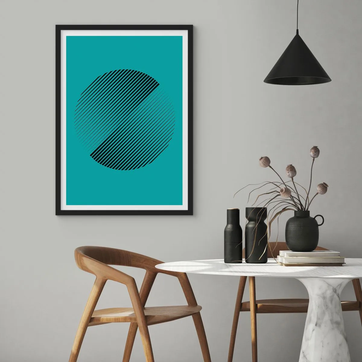 Poster în ramă neagră - Cercul - o variație geometrică - 61x91 cm