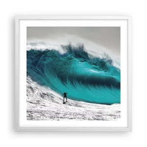 Poster în ramă albă - Provocare acceptată - 50x50 cm