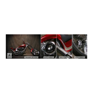 Mostră tapet Premium Canvas - Frumusețea în roșu și argintiu - Motocicletă, Chopper, Automobile - 100x30 cm