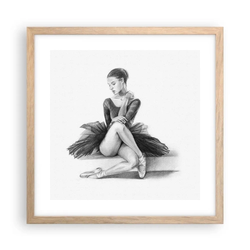 Poster în ramă de stejar deschis - Încântată de dans - 40x40 cm
