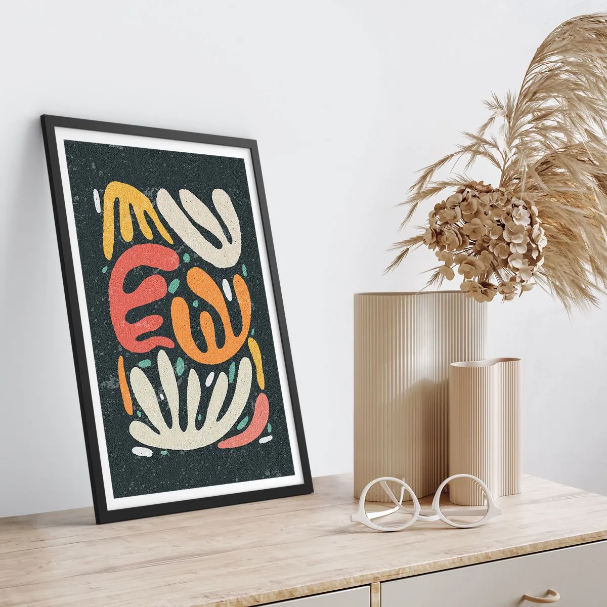 Poster în ramă neagră - Compoziție - te-am prins - 30x40 cm