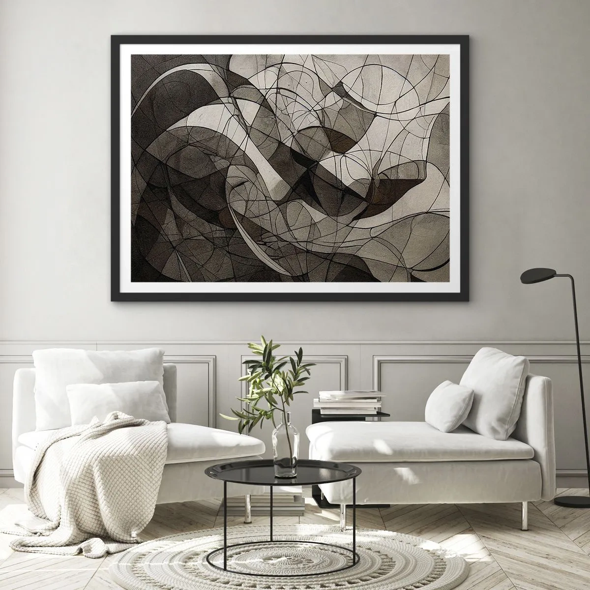Poster în ramă neagră - Circulația culorilor pământului - 70x50 cm