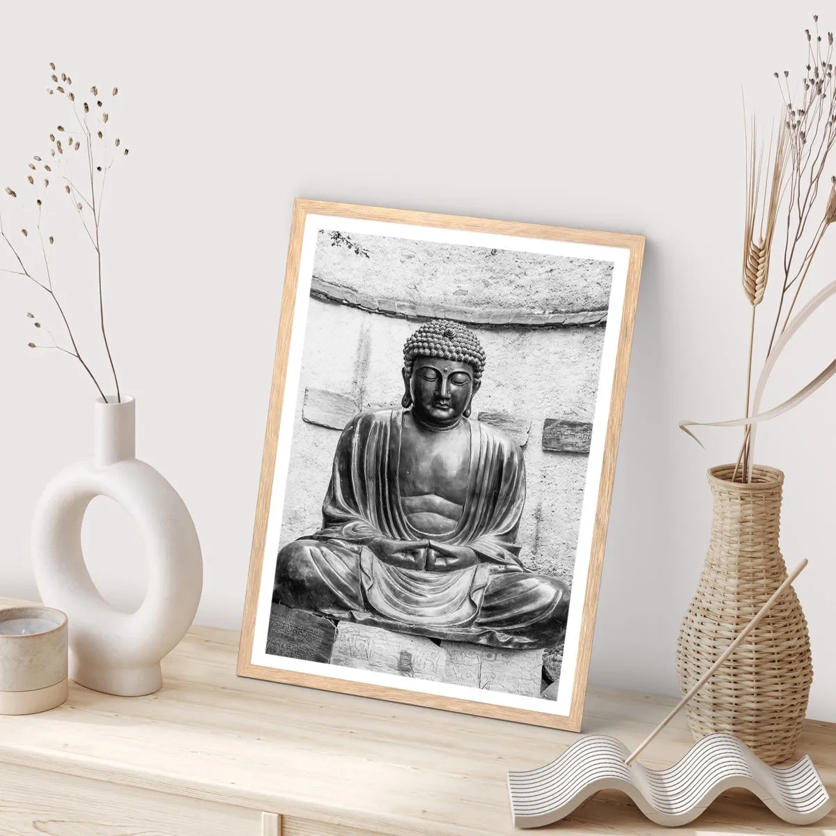 Poster în ramă de stejar deschis - La sursa păcii - 61x91 cm