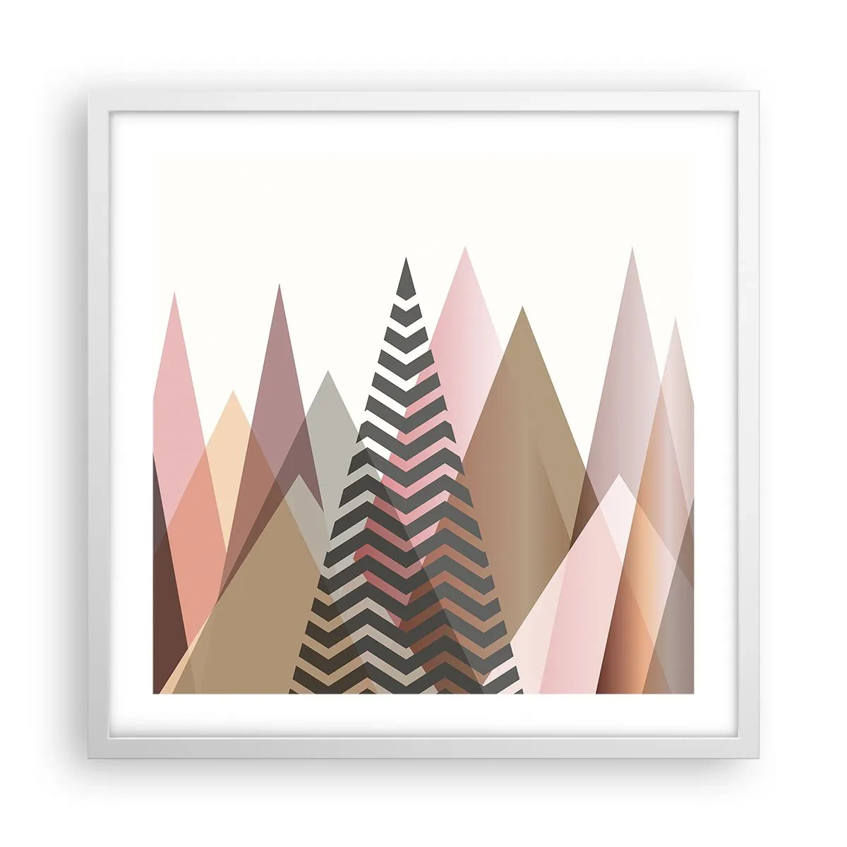Poster în ramă albă - Construcție piramidală - 50x50 cm