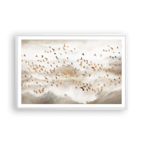 Poster în ramă albă - A sosit timpul... - 91x61 cm