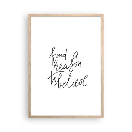 Poster în ramă de stejar deschis - Este posibil - 50x70 cm