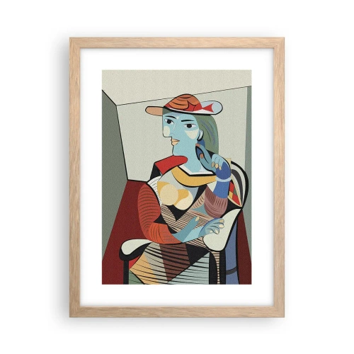 Poster în ramă de stejar deschis - Prin ochii lui Picasso - 30x40 cm