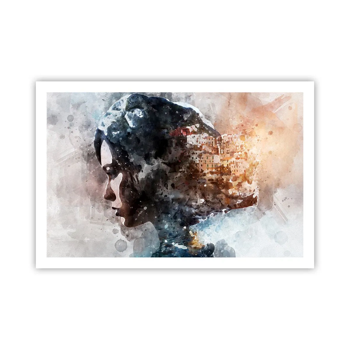 Poster - Povestea unei fete cu un oraș în fundal - 91x61 cm