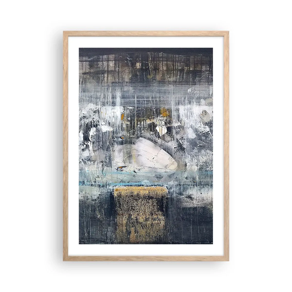 Poster în ramă de stejar deschis - Ca pe gheață, ca pe asfalt - 50x70 cm