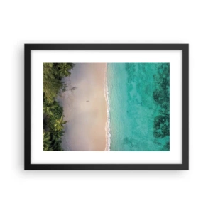 Poster în ramă neagră - Plaja din paradis - 40x30 cm