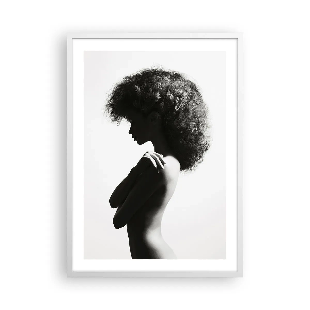 Poster în ramă albă - Ca o floare pe o tulpină subțire - 50x70 cm