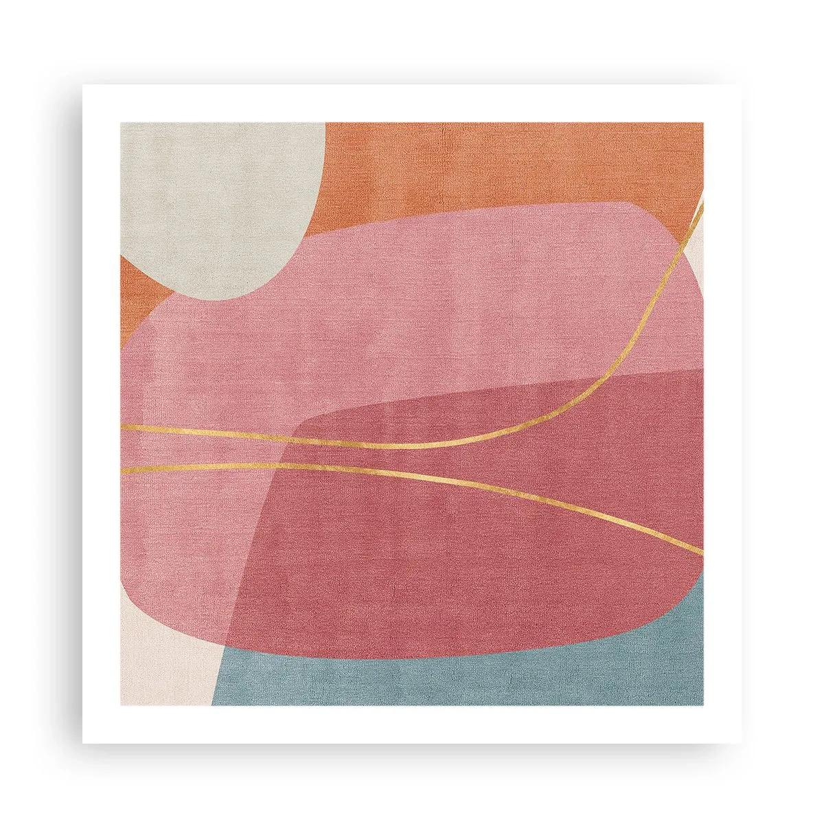 Poster - Compoziție pastel cu fir de aur - 60x60 cm