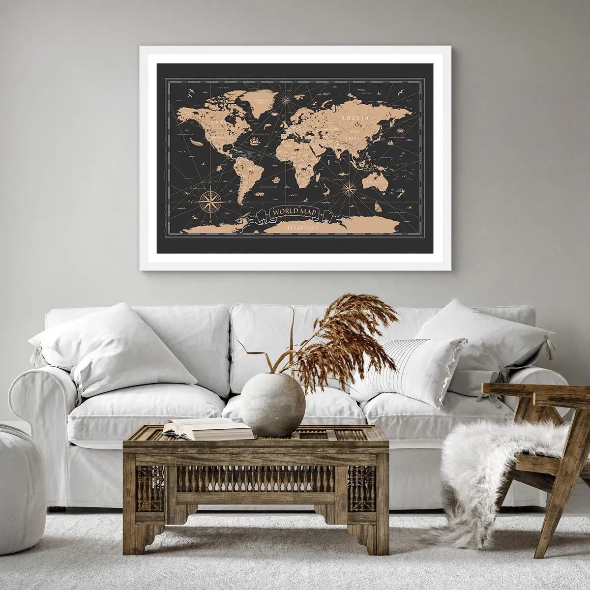 Poster în ramă albă - Limitele lumii mele - 50x40 cm