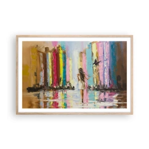 Poster în ramă de stejar deschis - Urmați-mă - 91x61 cm