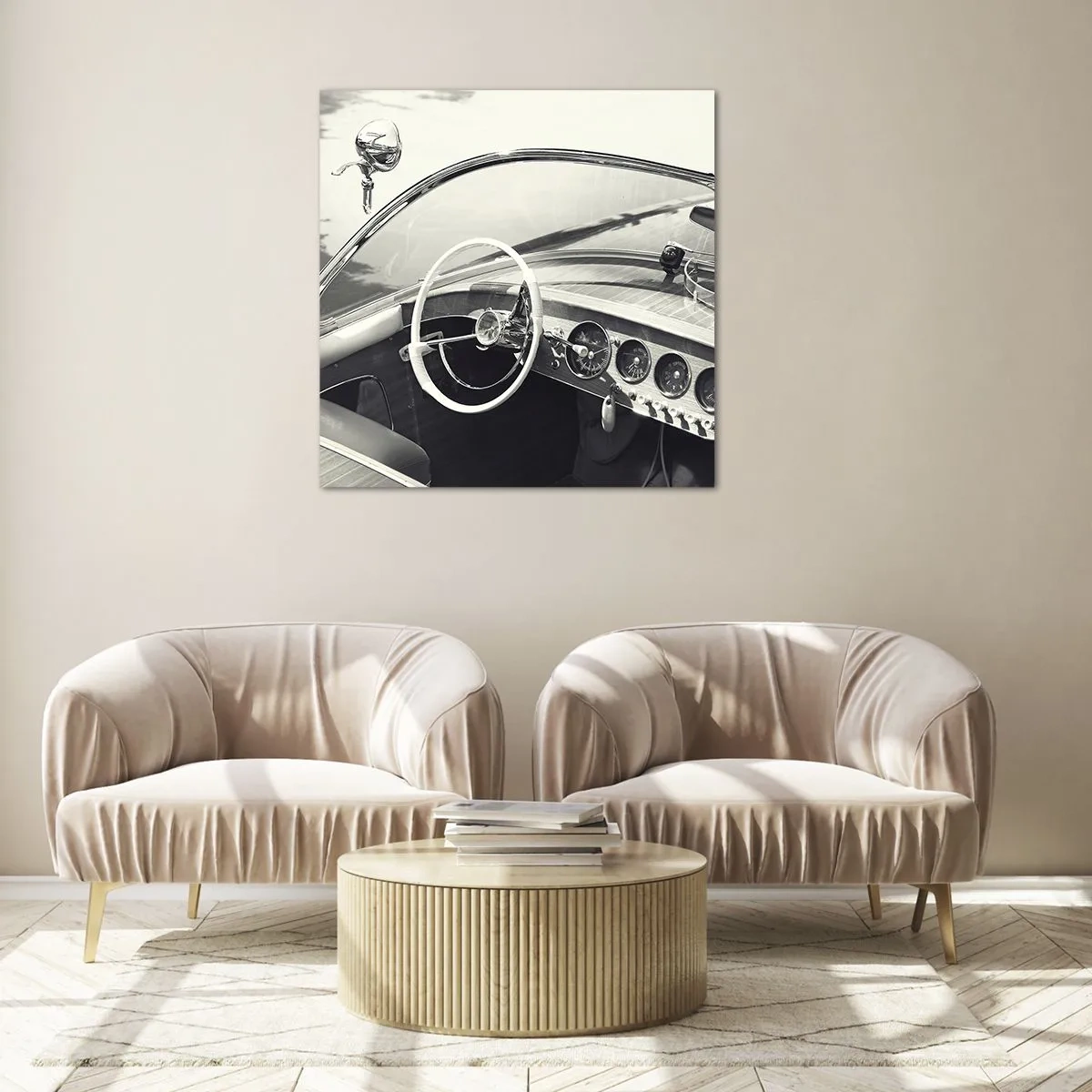 Tablou pe sticlă - E timpul pentru cei bogați - 60x60 cm