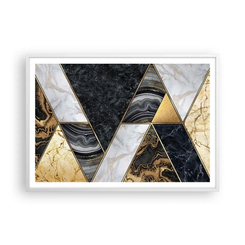 Poster în ramă albă - Piatră cu piatră - 100x70 cm