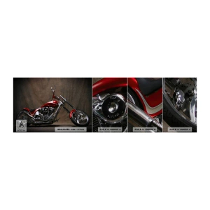 Mostră tapet Premium Sand - Frumusețea în roșu și argintiu - Motocicletă, Chopper, Automobile - 100x30 cm