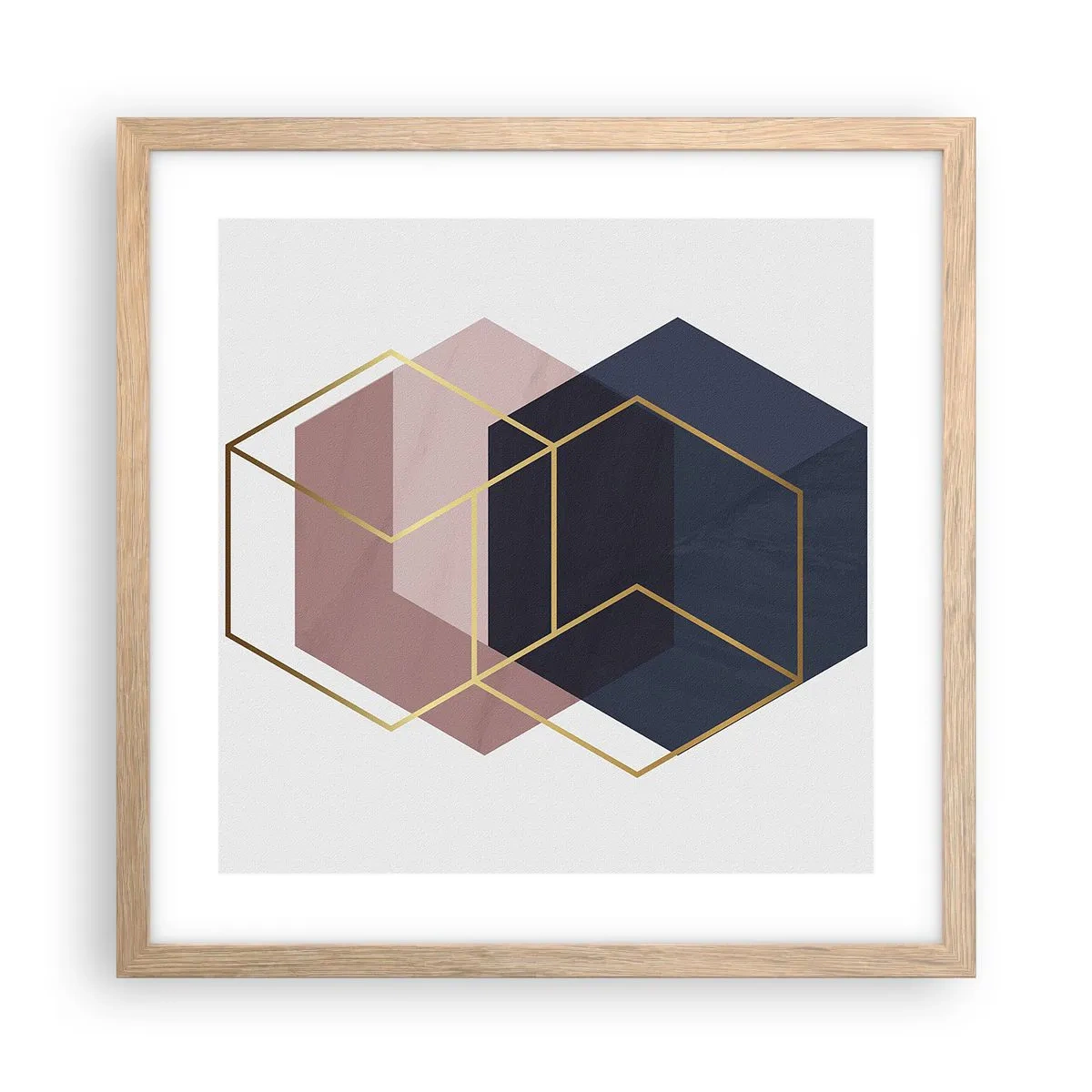 Poster în ramă de stejar deschis - Puterea simplității - 40x40 cm