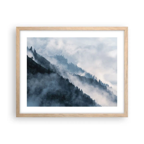 Poster în ramă de stejar deschis - Misticul munților - 50x40 cm