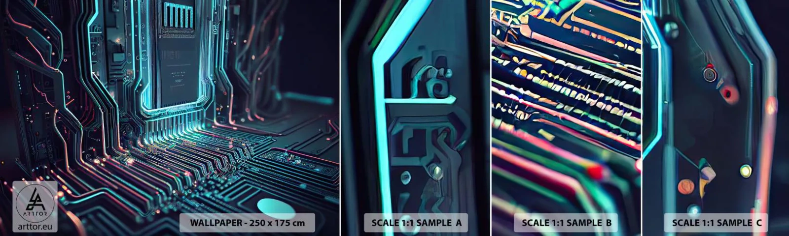 Mostră de Tapet Standard Eco - Iată la ce mă gândesc... - Tehnologie, Calculator, Procesor - 100x30 cm