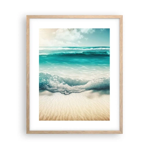 Poster în ramă de stejar deschis - Calmul oceanului - 40x50 cm