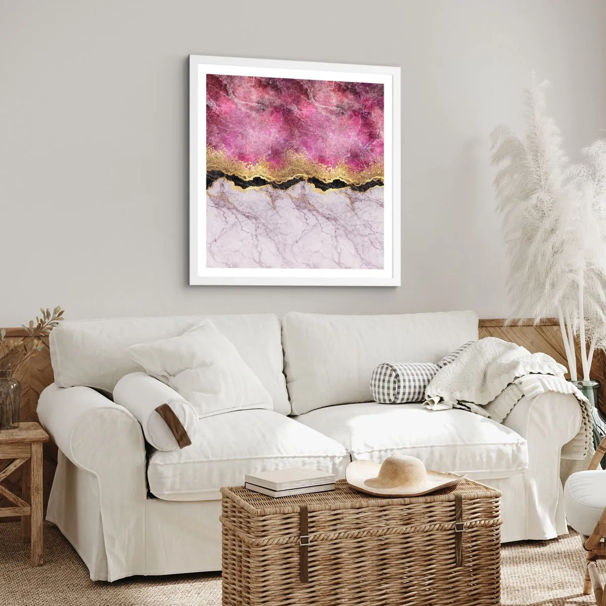 Poster în ramă albă - La graniță - 40x40 cm