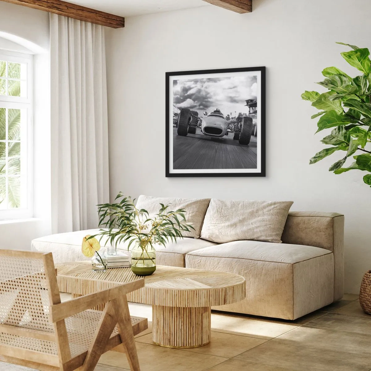 Poster în ramă neagră - Cai putere! - 60x60 cm