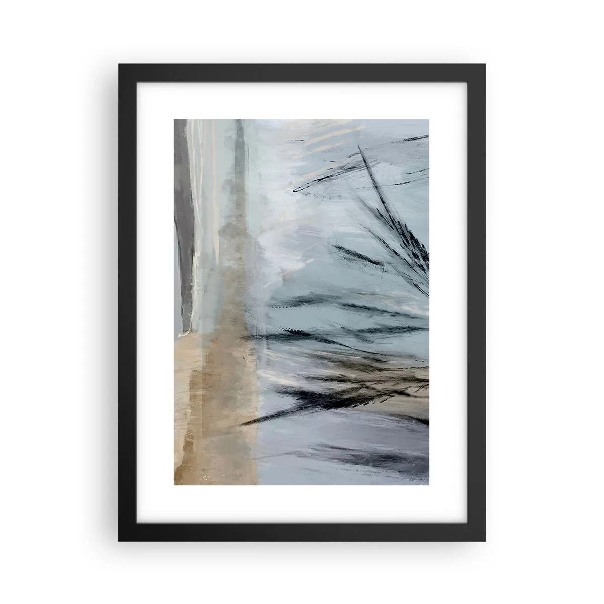 Poster în ramă neagră - Câmpuri de iarnă - 30x40 cm