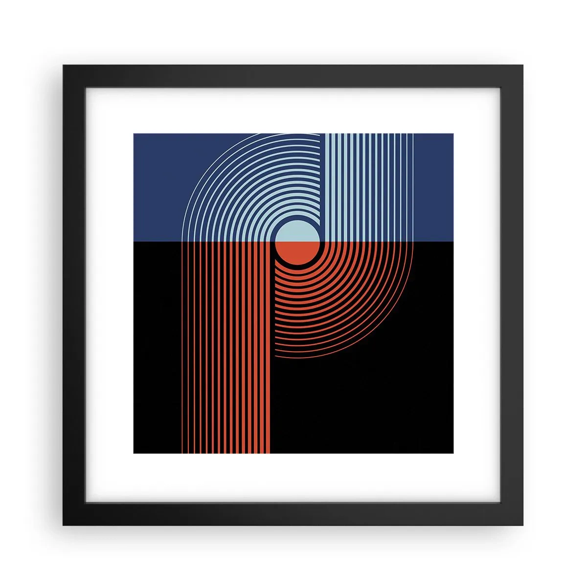 Poster în ramă neagră - Într-o îmbrăţişare geometrică - 30x30 cm