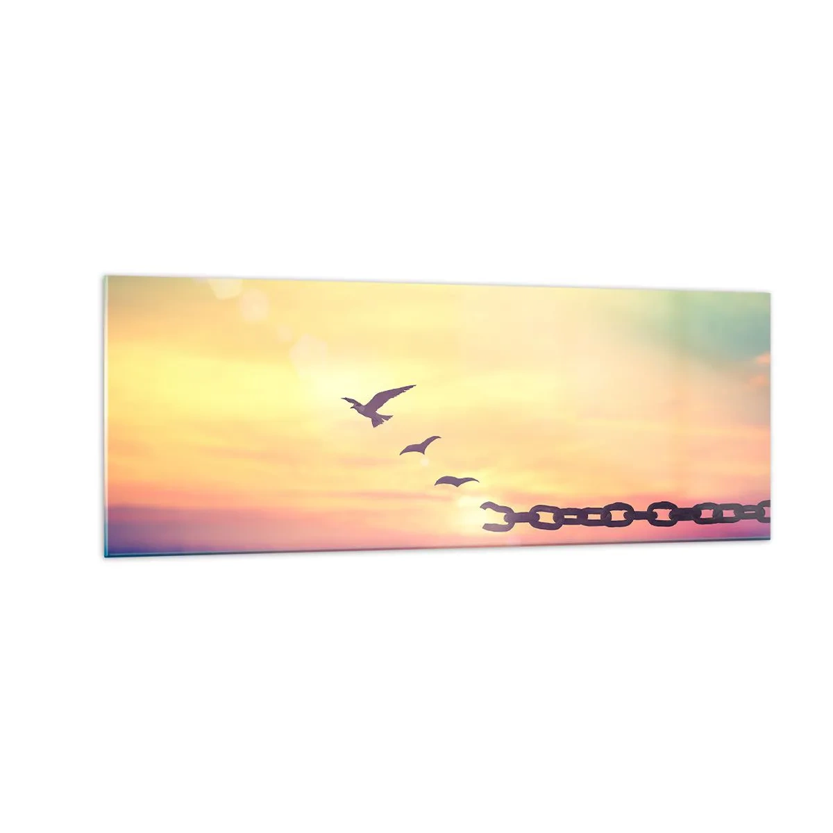 Tablou pe sticlă - Victoria libertății - 140x50 cm