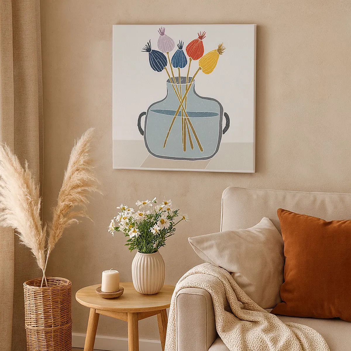 Tablou pe pânză - Paparune sau maci? - 30x30 cm