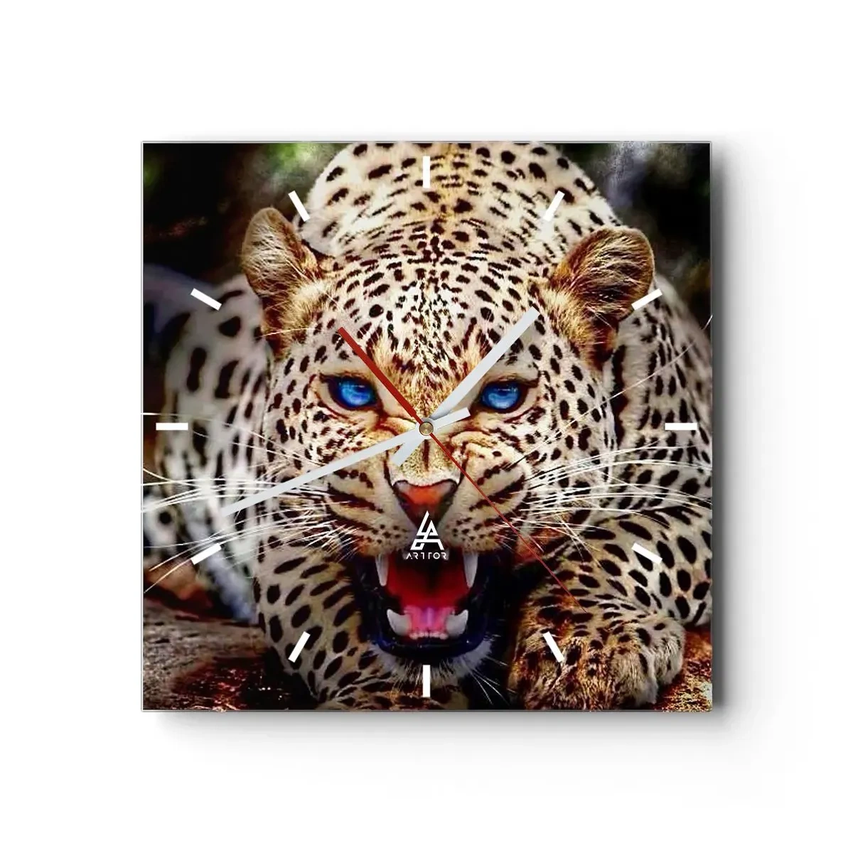 Ceas de perete - Ceas pe sticlă - Furie pură - 40x40 cm