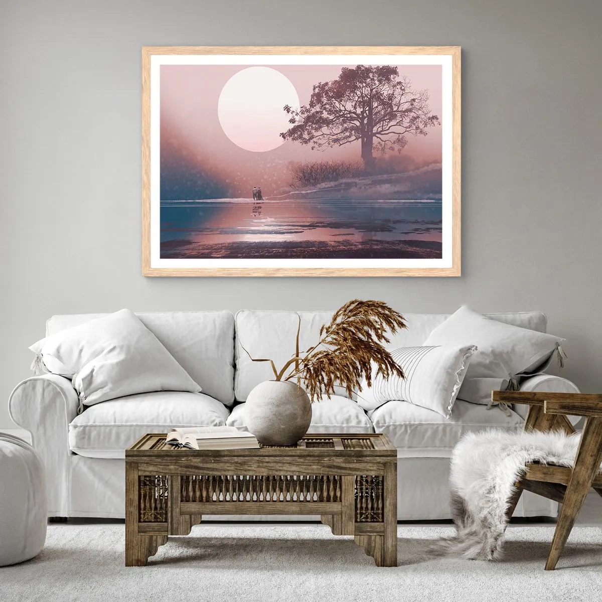 Poster în ramă de stejar deschis - Minuni nocturne - 50x40 cm