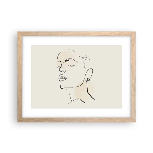 Poster în ramă de stejar deschis - O privire mândră - 40x30 cm