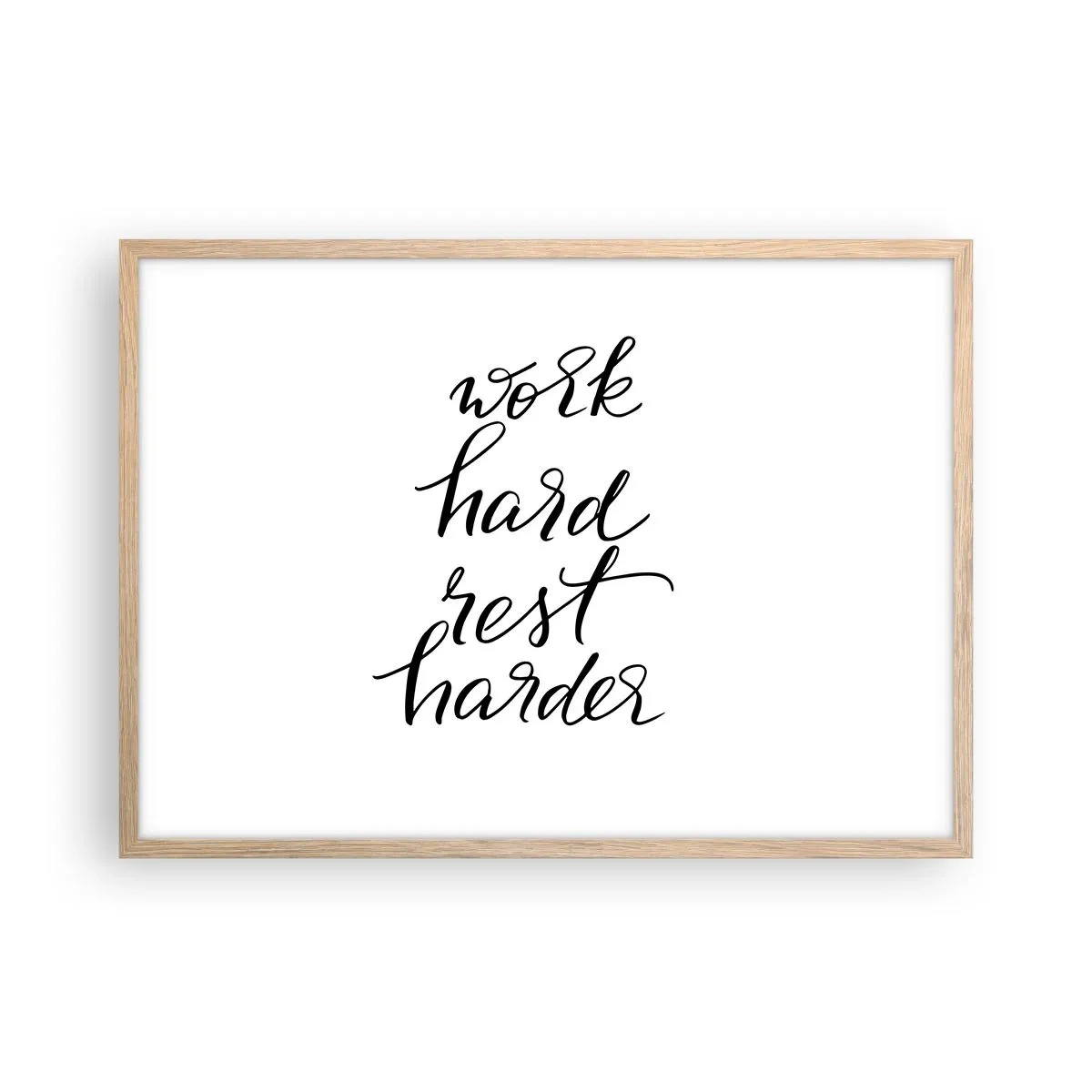 Poster în ramă de stejar deschis - Echilibrul vieții - 70x50 cm