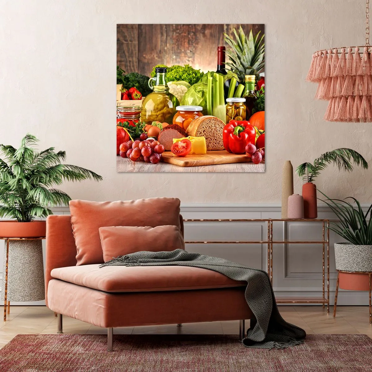 Tablou pe pânză - Afumate, prăjite, marinate - 40x40 cm