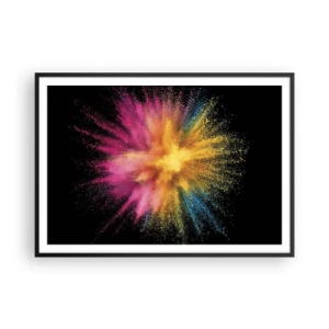 Poster în ramă neagră - Nașterea culorii  - 100x70 cm