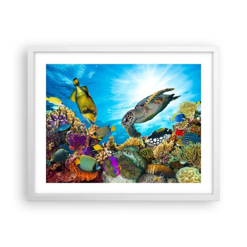 Poster în ramă albă - Promenada de corali - 50x40 cm
