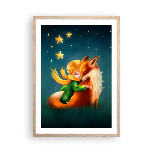 Poster în ramă de stejar deschis - Micul Prinț - 50x70 cm