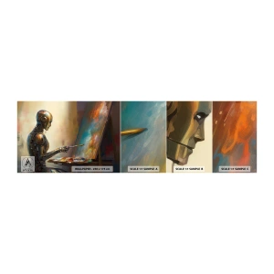 Mostră de Tapet Standard Eco - Arta viitorului - Pictura, Robot, Perie - 100x30 cm