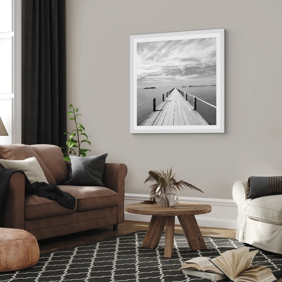 Poster în ramă albă - Ce zici de o călătorie... - 40x40 cm