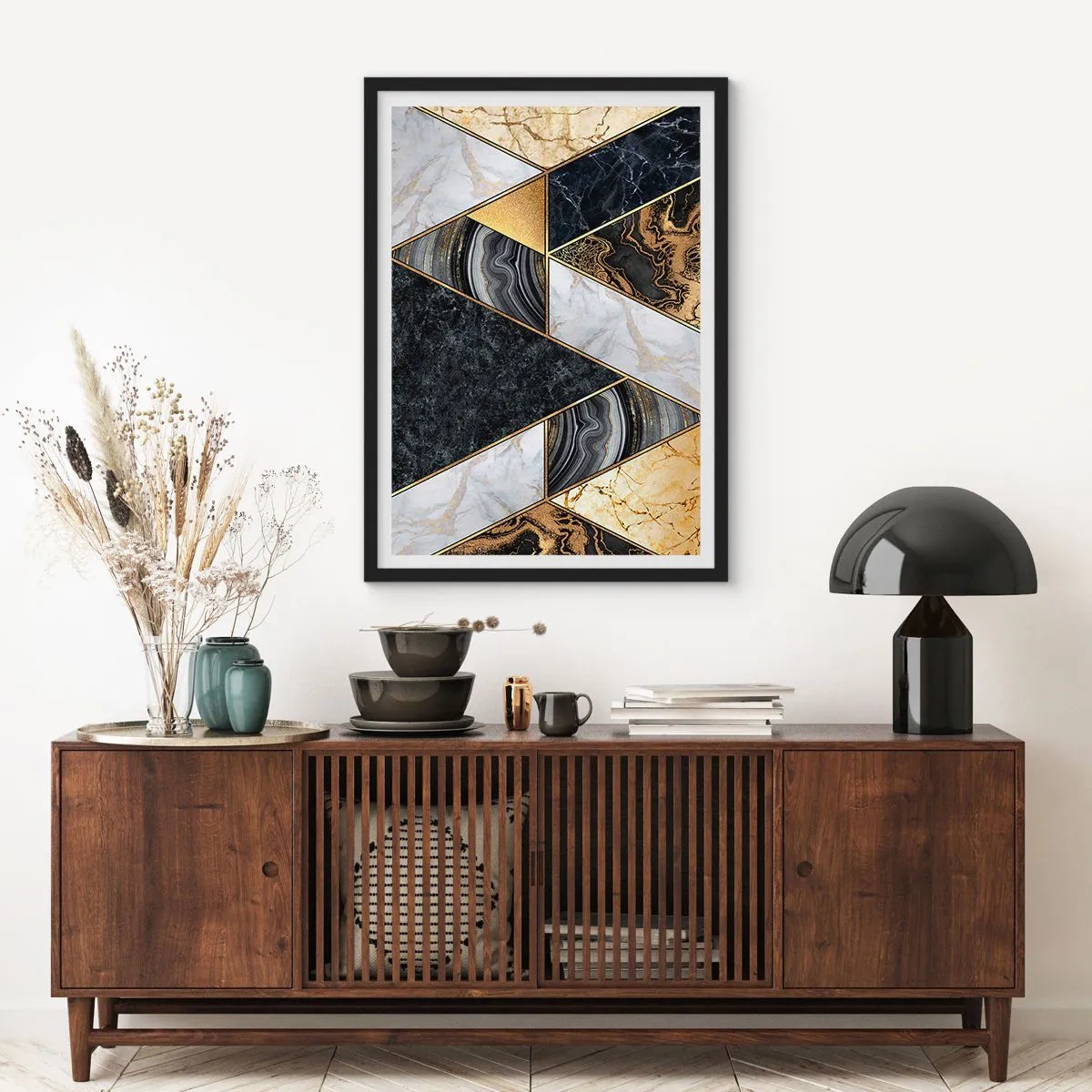 Poster în ramă neagră - Piatră cu piatră - 61x91 cm