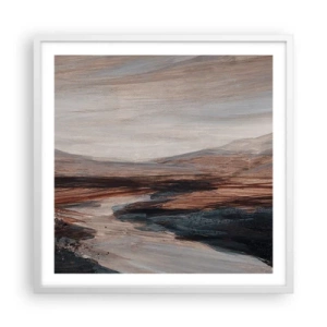 Poster în ramă albă -  Valea liniștită - 60x60 cm