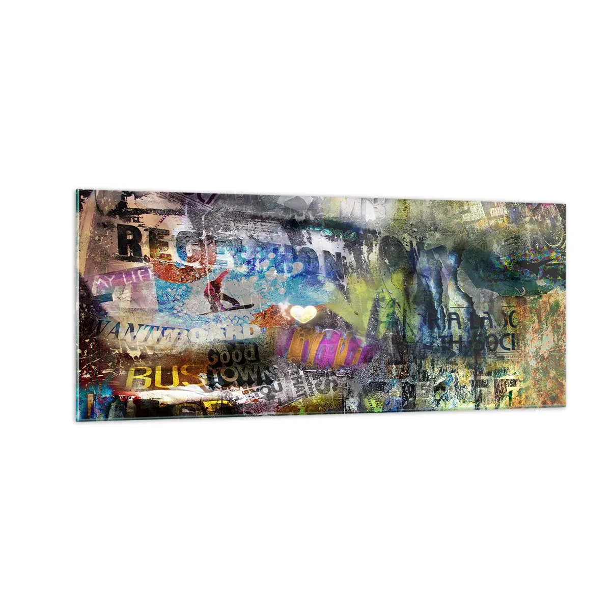 Tablou pe sticlă - Colaj de amintiri - 100x40 cm