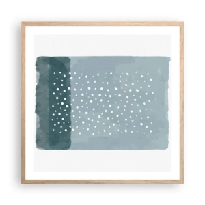 Poster în ramă de stejar deschis - Crescute pe albastru - 60x60 cm