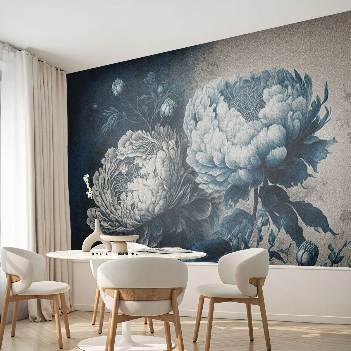 Tapet Premium Sand - Pereche asortată - Flori, Clasic, Rococo - 100x70 cm