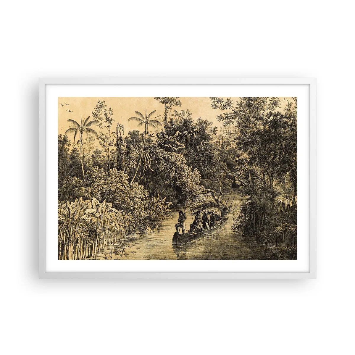 Poster în ramă albă - Călătorie la sursă - 70x50 cm