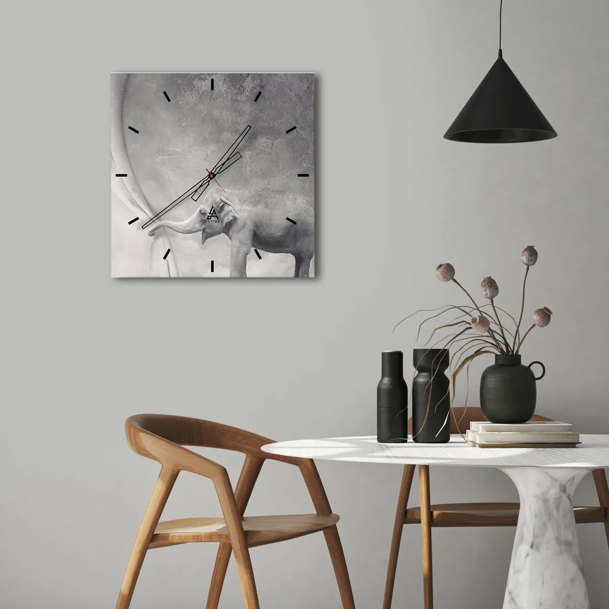 Ceas de perete - Ceas pe sticlă - Dezvăluirea misterului - 30x30 cm