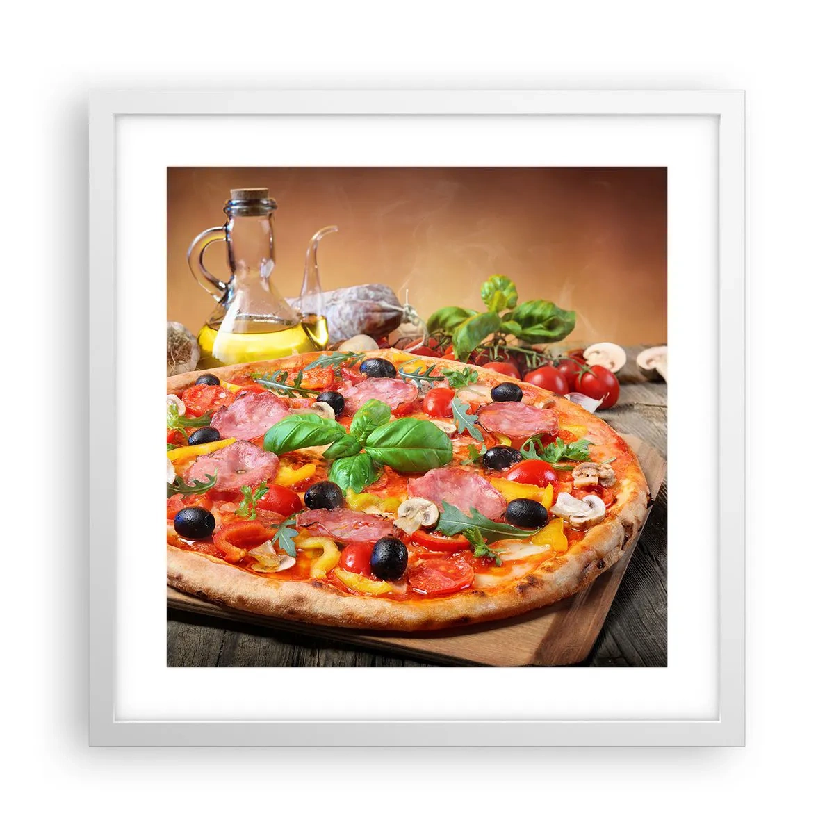 Poster în ramă albă - Cu o adevărată aromă italiană - 40x40 cm